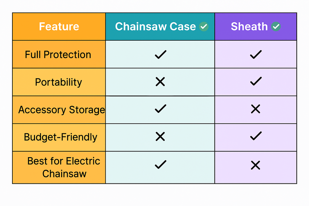chainsaw case compare